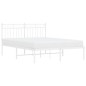 vidaXL Giroletto con Testiera Metallo Bianco 140x200 cm vidaXL Giroletto con Testiera Metallo Bianco 140x200 cm