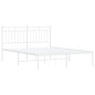 vidaXL Giroletto con Testiera Metallo Bianco 140x200 cm vidaXL Giroletto con Testiera Metallo Bianco 140x200 cm