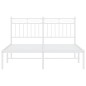 vidaXL Giroletto con Testiera Metallo Bianco 140x200 cm vidaXL Giroletto con Testiera Metallo Bianco 140x200 cm