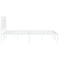 vidaXL Giroletto con Testiera Metallo Bianco 140x200 cm vidaXL Giroletto con Testiera Metallo Bianco 140x200 cm