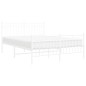 vidaXL Giroletto con Testiera e Pediera Metallo Bianco 135x190 cm vidaXL Giroletto con Testiera e Pediera Metallo Bianco 135x190 cm