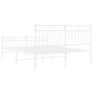 vidaXL Giroletto con Testiera e Pediera Metallo Bianco 135x190 cm vidaXL Giroletto con Testiera e Pediera Metallo Bianco 135x190 cm