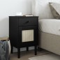 vidaXL Comodino SENJA Aspetto Rattan Nero 40x35x65 cm in Legno Pino vidaXL Comodino SENJA Aspetto Rattan Nero 40x35x65 cm in Legno Pino
