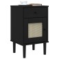 vidaXL Comodino SENJA Aspetto Rattan Nero 40x35x65 cm in Legno Pino vidaXL Comodino SENJA Aspetto Rattan Nero 40x35x65 cm in Legno Pino
