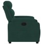 vidaXL Poltrona Reclinabile Verde Scuro in Velluto