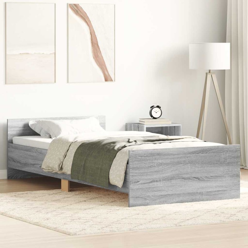 vidaXL Giroletto Grigio Sonoma 90x200 cm in Legno Multistrato vidaXL Giroletto Grigio Sonoma 90x200 cm in Legno Multistrato