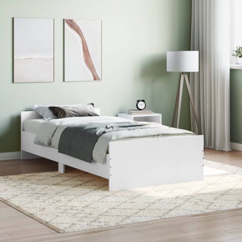 vidaXL Giroletto Bianco 100x200 cm in Legno Massello vidaXL Giroletto Bianco 100x200 cm in Legno Massello