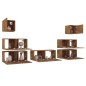 Set di Mobili Porta TV 7 pz Rovere Fumo in Legno Multistrato Set di Mobili Porta TV 7 pz Rovere Fumo in Legno Multistrato