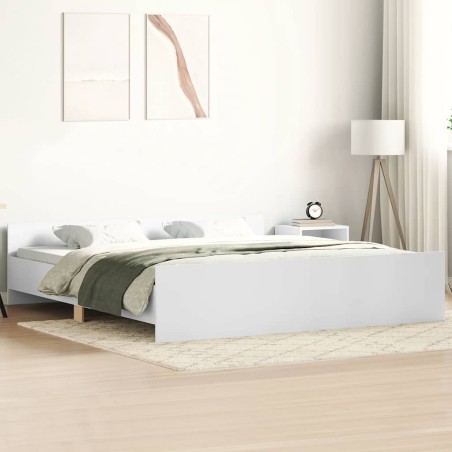 vidaXL Giroletto con Testiera e Pediera Bianco 200x200 cm