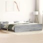 vidaXL Giroletto con Testiera e Pediera Grigio Sonoma 200x200 cm vidaXL Giroletto con Testiera e Pediera Grigio Sonoma 200x200 cm