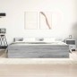 vidaXL Giroletto con Testiera e Pediera Grigio Sonoma 200x200 cm vidaXL Giroletto con Testiera e Pediera Grigio Sonoma 200x200 cm