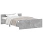 vidaXL Giroletto con Testiera e Pediera Grigio Cemento 120x190 cm vidaXL Giroletto con Testiera e Pediera Grigio Cemento 120x190 cm