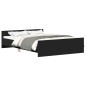 vidaXL Giroletto con Testiera e Pediera Nero 135x190 cm vidaXL Giroletto con Testiera e Pediera Nero 135x190 cm
