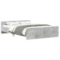 vidaXL Giroletto con Testiera e Pediera Grigio Cemento 135x190 cm vidaXL Giroletto con Testiera e Pediera Grigio Cemento 135x190 cm