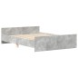 vidaXL Giroletto con Testiera e Pediera Grigio Cemento 135x190 cm vidaXL Giroletto con Testiera e Pediera Grigio Cemento 135x190 cm