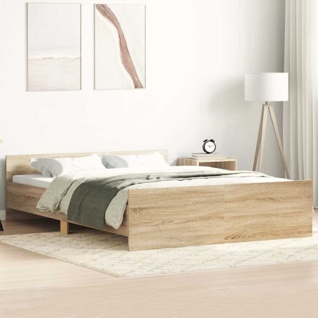 vidaXL Giroletto con Testiera e Pediera Rovere Sonoma 140x190 cm