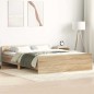 vidaXL Giroletto con Testiera e Pediera Rovere Sonoma 140x190 cm vidaXL Giroletto con Testiera e Pediera Rovere Sonoma 140x190 cm