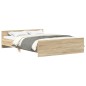 vidaXL Giroletto con Testiera e Pediera Rovere Sonoma 140x190 cm vidaXL Giroletto con Testiera e Pediera Rovere Sonoma 140x190 cm