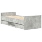 vidaXL Giroletto con Testiera e Pediera Grigio Cemento 100x200 cm vidaXL Giroletto con Testiera e Pediera Grigio Cemento 100x200 cm