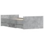 vidaXL Giroletto con Testiera e Pediera Grigio Cemento 100x200 cm vidaXL Giroletto con Testiera e Pediera Grigio Cemento 100x200 cm