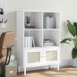 vidaXL Credenza SENJA Aspetto Rattan Bianco 90x35x130 cm Massello Pino vidaXL Credenza SENJA Aspetto Rattan Bianco 90x35x130 cm Massello Pino