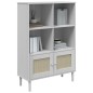 vidaXL Credenza SENJA Aspetto Rattan Bianco 90x35x130 cm Massello Pino vidaXL Credenza SENJA Aspetto Rattan Bianco 90x35x130 cm Massello Pino