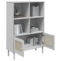 vidaXL Credenza SENJA Aspetto Rattan Bianco 90x35x130 cm Massello Pino vidaXL Credenza SENJA Aspetto Rattan Bianco 90x35x130 cm Massello Pino