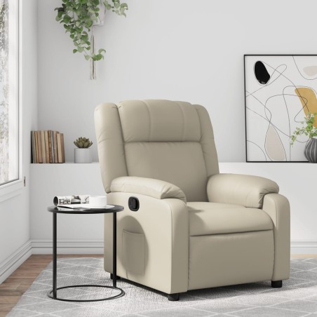 vidaXL Poltrona Reclinabile Crema in Similpelle