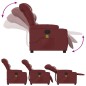 vidaXL Poltrona Massaggiante Reclinabile Rosso vino in Similpelle