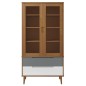 Vetrina MOLDE Marrone 90x35x175 cm in Legno Massello di Pino