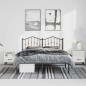 vidaXL Giroletto con Testiera in Metallo Nero 135x190 cm