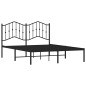 vidaXL Giroletto con Testiera in Metallo Nero 135x190 cm