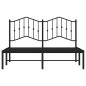 vidaXL Giroletto con Testiera in Metallo Nero 135x190 cm
