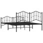 vidaXL Giroletto con Testiera e Pediera Metallo Nero 140x190 cm
