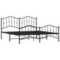 vidaXL Giroletto con Testiera e Pediera Metallo Nero 180x200 cm vidaXL Giroletto con Testiera e Pediera Metallo Nero 180x200 cm