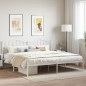 vidaXL Giroletto con Testiera Metallo Bianco 200x200 cm vidaXL Giroletto con Testiera Metallo Bianco 200x200 cm