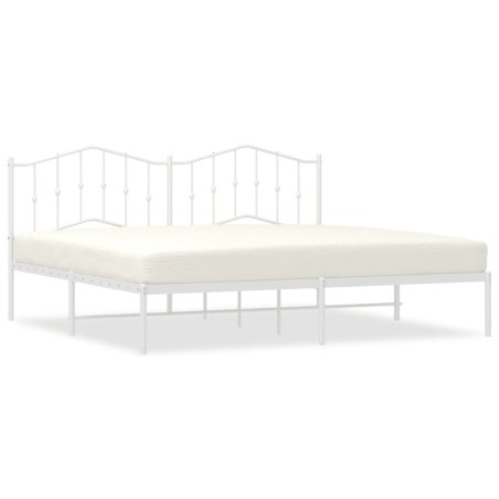 vidaXL Giroletto con Testiera Metallo Bianco 200x200 cm