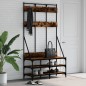 vidaXL Appendiabiti con Porta Scarpe Rovere Fumo 100x40x184 cm vidaXL Appendiabiti con Porta Scarpe Rovere Fumo 100x40x184 cm