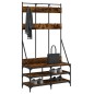 vidaXL Appendiabiti con Porta Scarpe Rovere Fumo 100x40x184 cm vidaXL Appendiabiti con Porta Scarpe Rovere Fumo 100x40x184 cm