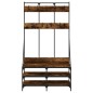 vidaXL Appendiabiti con Porta Scarpe Rovere Fumo 100x40x184 cm vidaXL Appendiabiti con Porta Scarpe Rovere Fumo 100x40x184 cm
