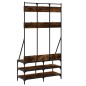 vidaXL Appendiabiti con Porta Scarpe Rovere Fumo 100x40x184 cm vidaXL Appendiabiti con Porta Scarpe Rovere Fumo 100x40x184 cm