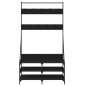 vidaXL Appendiabiti con Porta Scarpe Nero 100x40x184 cm vidaXL Appendiabiti con Porta Scarpe Nero 100x40x184 cm
