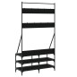 vidaXL Appendiabiti con Porta Scarpe Nero 100x40x184 cm vidaXL Appendiabiti con Porta Scarpe Nero 100x40x184 cm