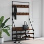 vidaXL Appendiabiti con Porta Scarpe Rovere Marrone 100x40x184 cm vidaXL Appendiabiti con Porta Scarpe Rovere Marrone 100x40x184 cm