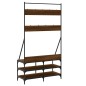 vidaXL Appendiabiti con Porta Scarpe Rovere Marrone 100x40x184 cm vidaXL Appendiabiti con Porta Scarpe Rovere Marrone 100x40x184 cm