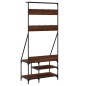 vidaXL Appendiabiti con Porta Scarpe Rovere Marrone 80x40x184 cm vidaXL Appendiabiti con Porta Scarpe Rovere Marrone 80x40x184 cm