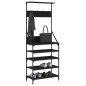 vidaXL Appendiabiti con Porta Scarpe Nero 70x34x184 cm vidaXL Appendiabiti con Porta Scarpe Nero 70x34x184 cm