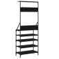 vidaXL Appendiabiti con Porta Scarpe Nero 70x34x184 cm vidaXL Appendiabiti con Porta Scarpe Nero 70x34x184 cm