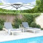 vidaXL Lettini Prendisole 2pz Bianchi 199,5x60x74 cm Massello di Pino vidaXL Lettini Prendisole 2pz Bianchi 199,5x60x74 cm Massello di Pino