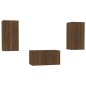 Set Mobili Porta TV 3 pz Rovere Marrone in Legno Multistrato Set Mobili Porta TV 3 pz Rovere Marrone in Legno Multistrato